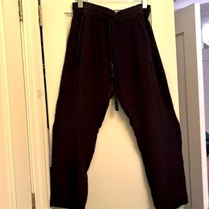 Calypso Black Silk Cropped Pants Size M